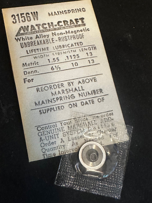 WATCH-CRAFT Mainspring 3156W for AS 1430, 1441, 1441N, 1442, 1442N, Elgin 679 - Alloy