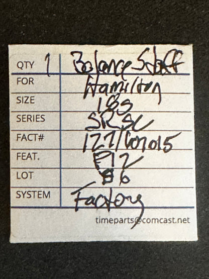 Hamilton Factory Balance Staff for 18s Movements No. 127 / 607015 - New