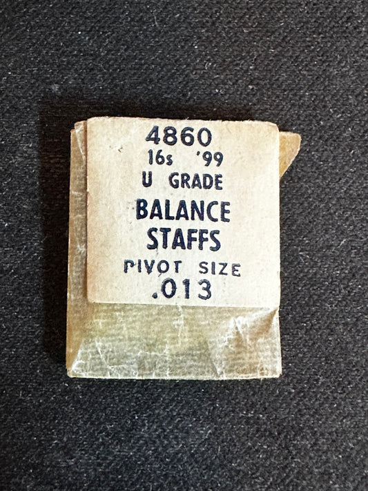Waltham Factory Balance Staff for 16s Pocket Watch Movements No. 4860