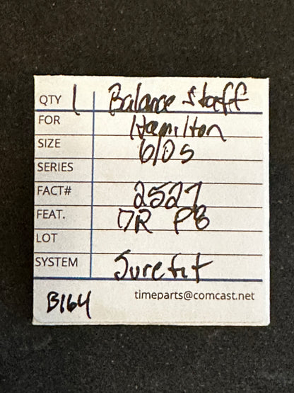 Hamilton Factory Balance Staff for 6/0s Grade 979, 979F, 987, 987A, 987E, 987F, 987S - New