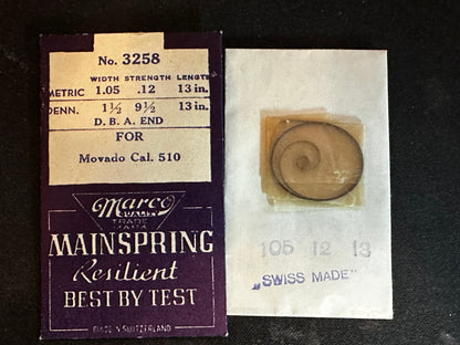 Marco Mainspring #3258 for Movado caliber 510 - Steel