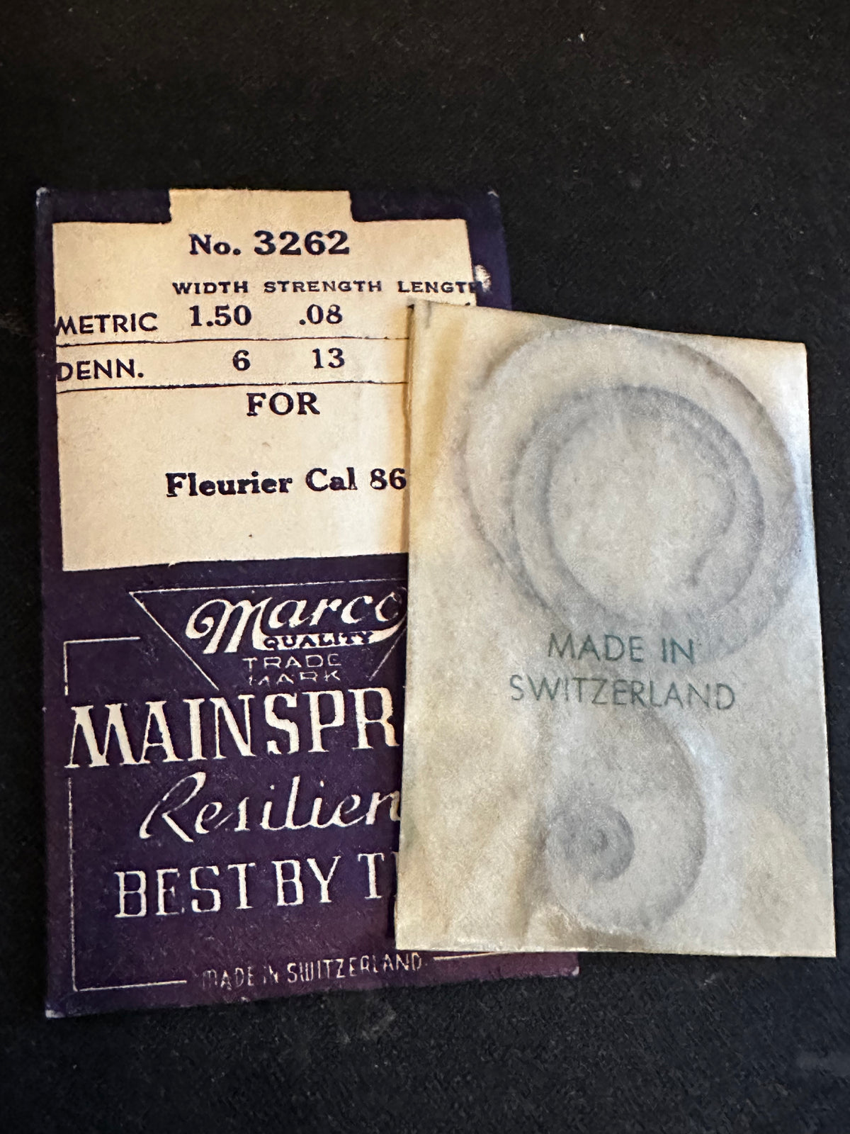 Marco Mainspring #3262 for Fleurier caliber 86 - Steel