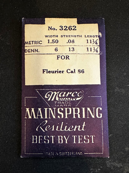 Marco Mainspring #3262 for Fleurier caliber 86 - Steel