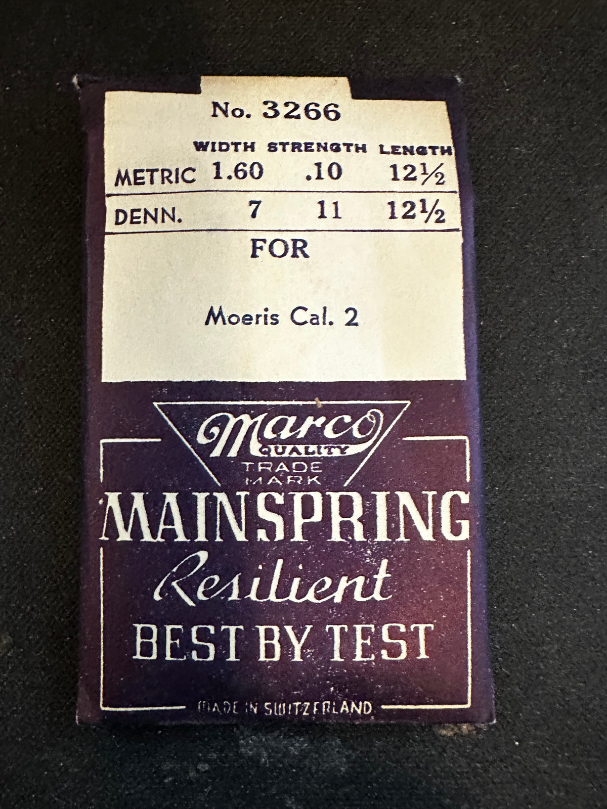 Marco Mainspring #3266 for Moeris caliber 2 - Steel