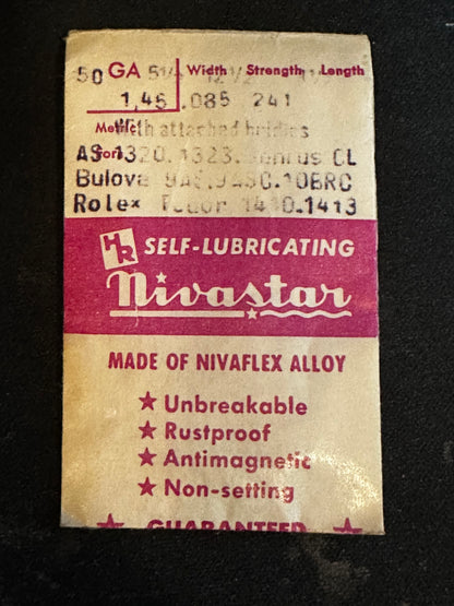 HR Nivastar Mainspring GA50 for AS 1320, 1323, Bulova 9AS, 9ASC, 10BRC, Rolex / Tudor, 1410, 1413 - Alloy