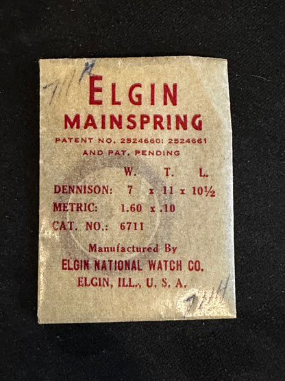Elgin Factory Mainspring for AS caliber 1187 - Alloy