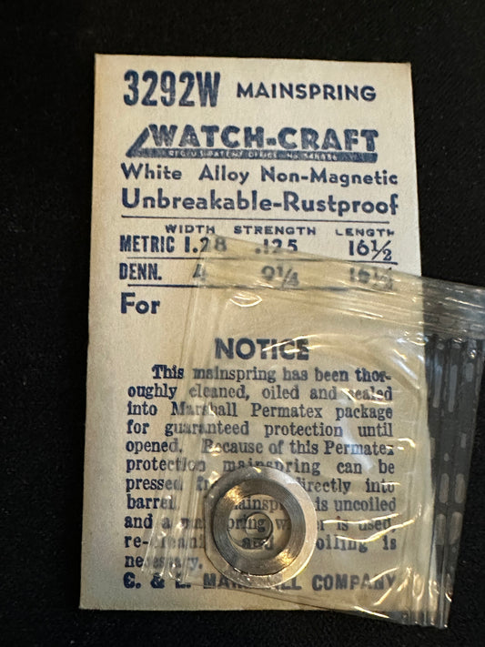 WATCH-CRAFT Mainspring 3292W for LeCoultre Caliber 449, 450, 468A - Alloy