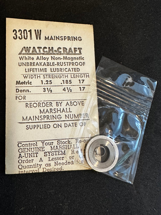 WATCH-CRAFT Mainspring 3301W for Bulova 17AL, Universal 297 Chronograph Alloy