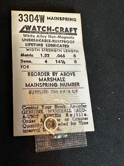 WATCH-CRAFT Mainspring 3304W for Derby 50, Buren 60, Rolex 90 - Alloy