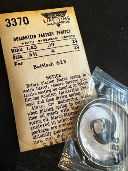 Marco Mainspring #3370 for Bettlach caliber 623 - Steel
