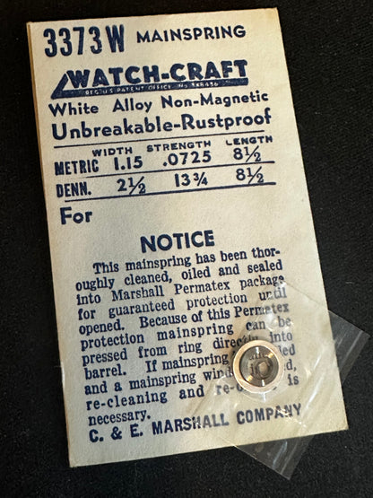 WATCH-CRAFT Mainspring 3373W for ETA 775, 776, 777, 780, 781, 782, 830, 831, 832, 848 - Alloy