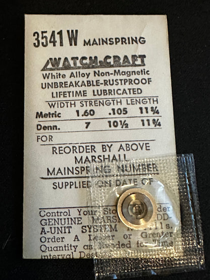 WATCH-CRAFT Mainspring 3541W for ETA 1280, 1281, Bulova 10BC, 10BS, Aurore 160 to 188 - Alloy