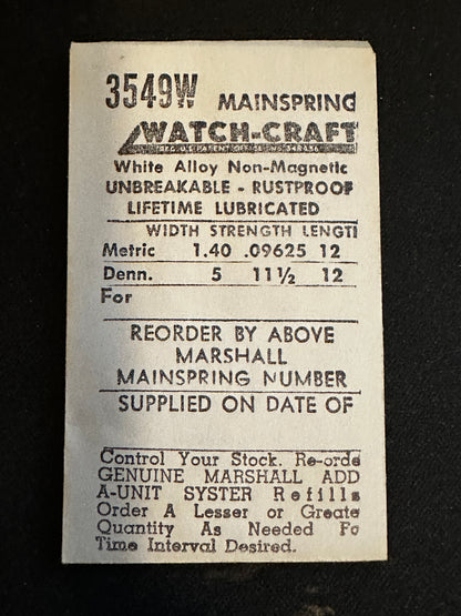 WATCH-CRAFT Mainspring 3549W for Bulova 10CNCH - Alloy