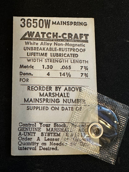 WATCH-CRAFT Mainspring 3650W for Universal 219, Concord 334F, 335F, 334F - Alloy