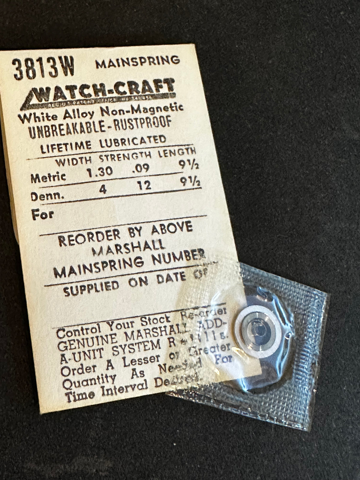 WATCH-CRAFT Mainspring 3813W for Bettlach 8100, 8120, 8140, Cort 681, Langendorf 860 - Alloy