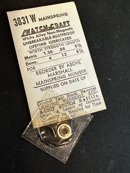 WATCH-CRAFT Mainspring 3831W for Calvert 107L, 155L, Cort 447, Dunegna 772, Eberhard 775, Glycine 57 - Alloy