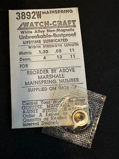 WATCH-CRAFT Mainspring 3892W for ETA 1201, 1213, Cort 686, 687, Baumgartner 927 - Alloy