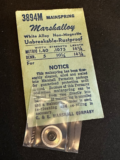 Marco Marshalloy Mainspring 3894M for Bulova 13AT, 13AO - Alloy