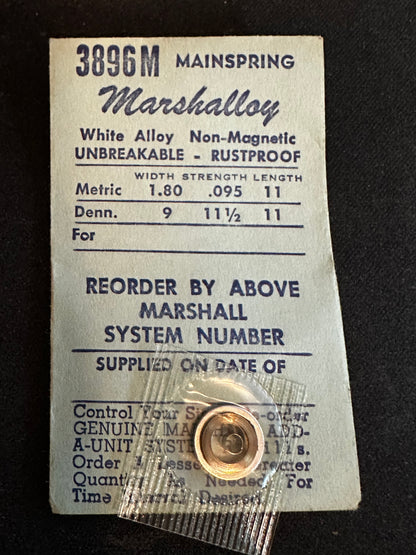 Marco Marshalloy Mainspring 3896M for AS caliber 1220, Dugena caliber 601 - Alloy