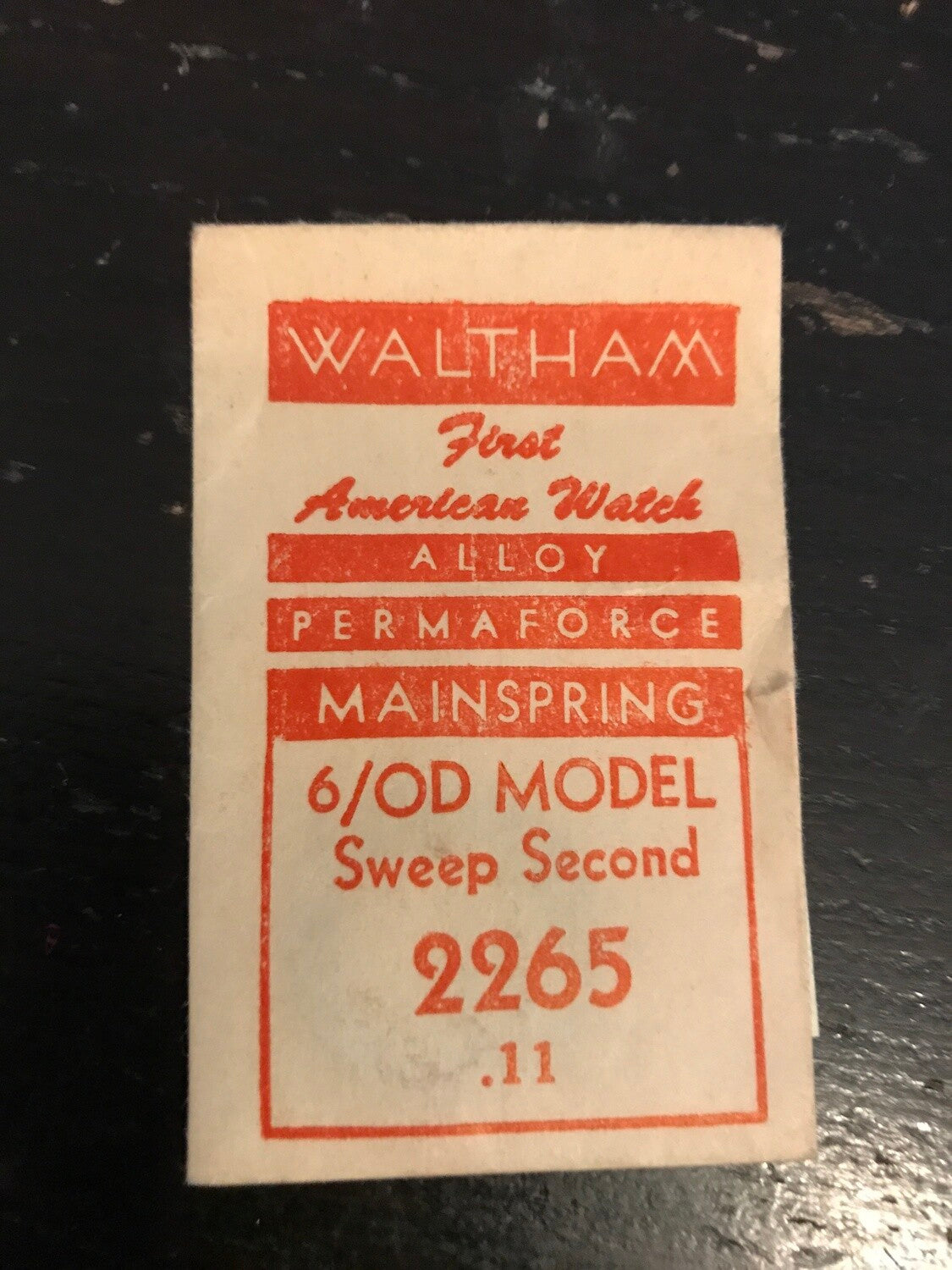 Waltham Factory Mainspring for 6/0s D Model No. 2265 / 2248 - Alloy