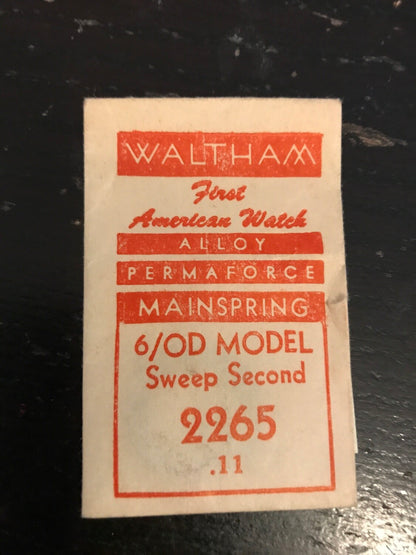 Waltham Factory Mainspring for 6/0s D Model No. 2265 / 2248 - Alloy