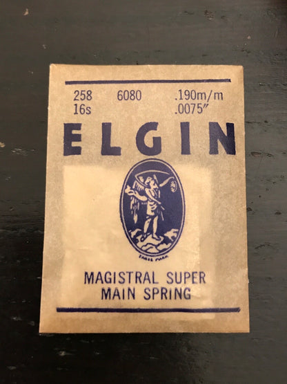 Elgin Factory Mainspring for 16s No. 6080 (817) - Alloy