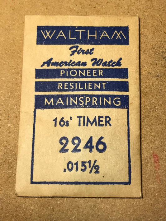 Waltham Factory Mainspring for 16s Timer No. 2246 - Steel