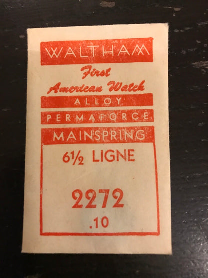 Waltham Factory Mainspring for 6½ ligne Watches No. 2272 / 2239 - Alloy