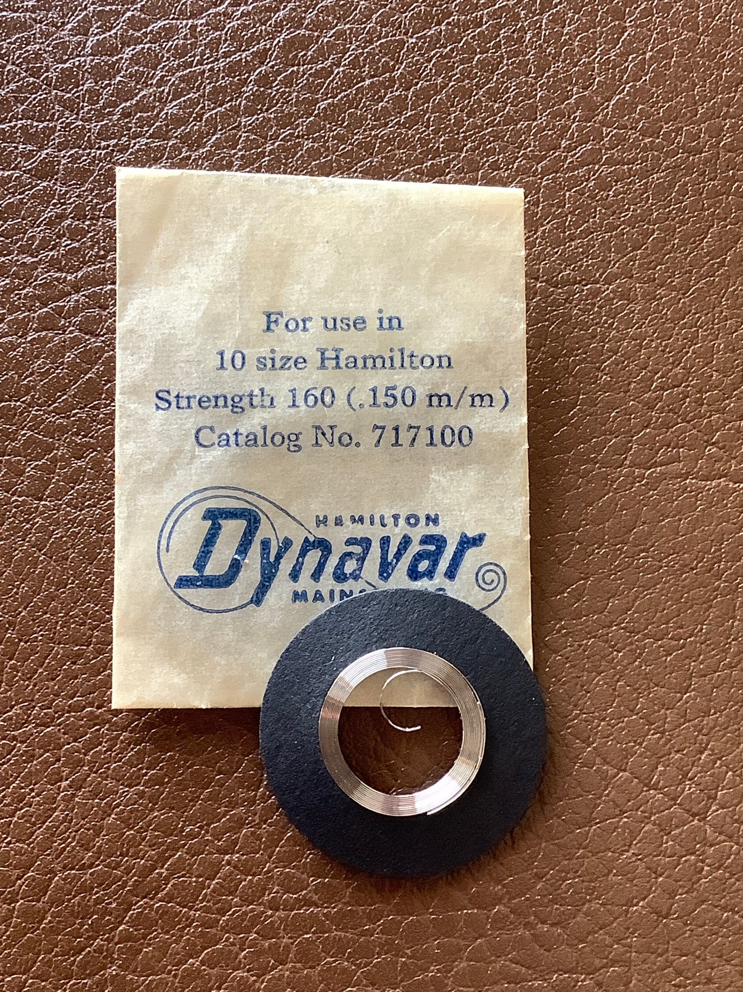 Hamilton Factory Dynavar Mainspring for 10s No. 717100 / 20432 - Alloy