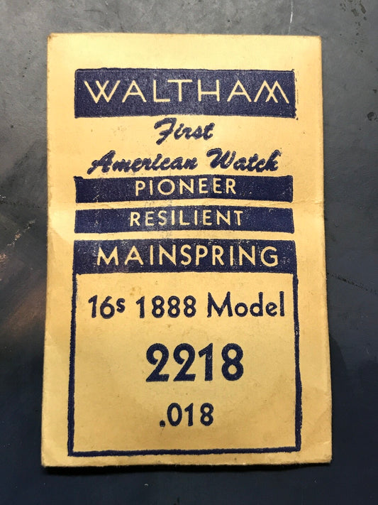 Waltham Factory Mainspring - Waltham 2218 (Hole) for 16s Model 1888 - Steel