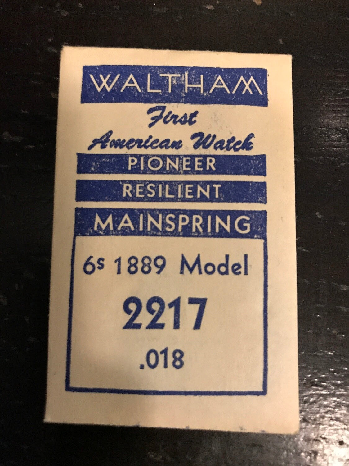 Waltham Factory Mainspring for 6s 1889 Model No. 2217 - Steel