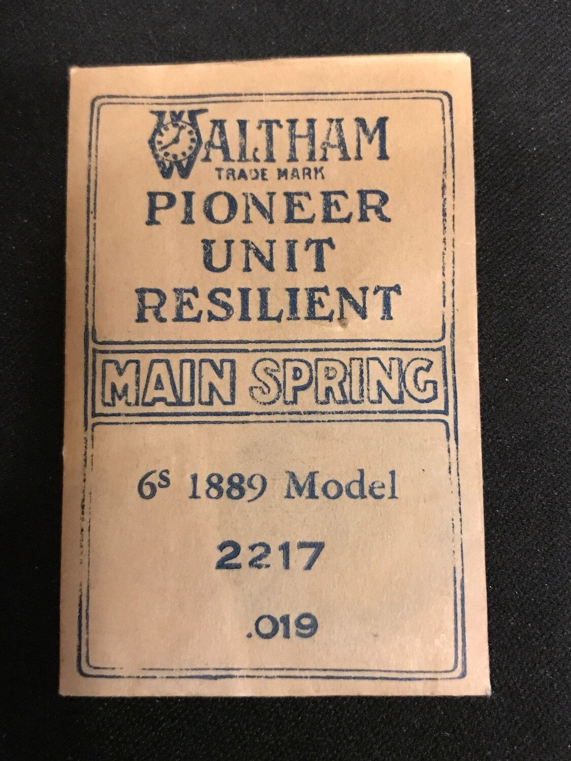 Waltham Factory Mainspring for 6s 1889 Model No. 2217 - Steel