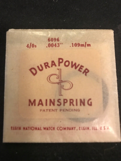 Elgin Factory DuraPower Mainspring for 4/0s No. 6096 - Alloy