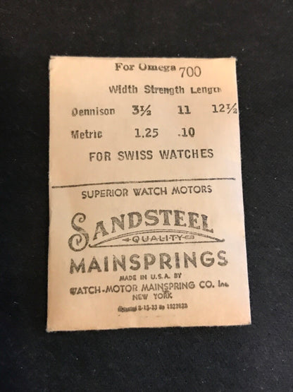 Sandsteel Mainspring for Hamilton 10s  No. 6021 - Steel