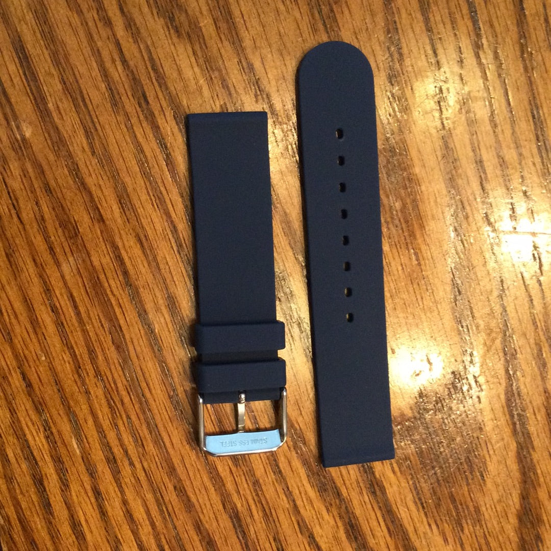 Alpine 20mm Blue Silicone Rubber Sport Watch Band