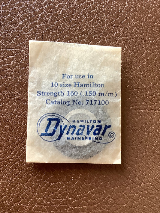Hamilton Factory Dynavar Mainspring for 10s No. 717100 / 20432 - Alloy