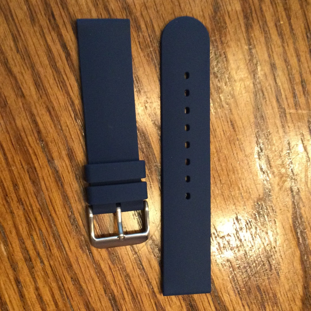Alpine 20mm Blue Silicone Rubber Sport Watch Band