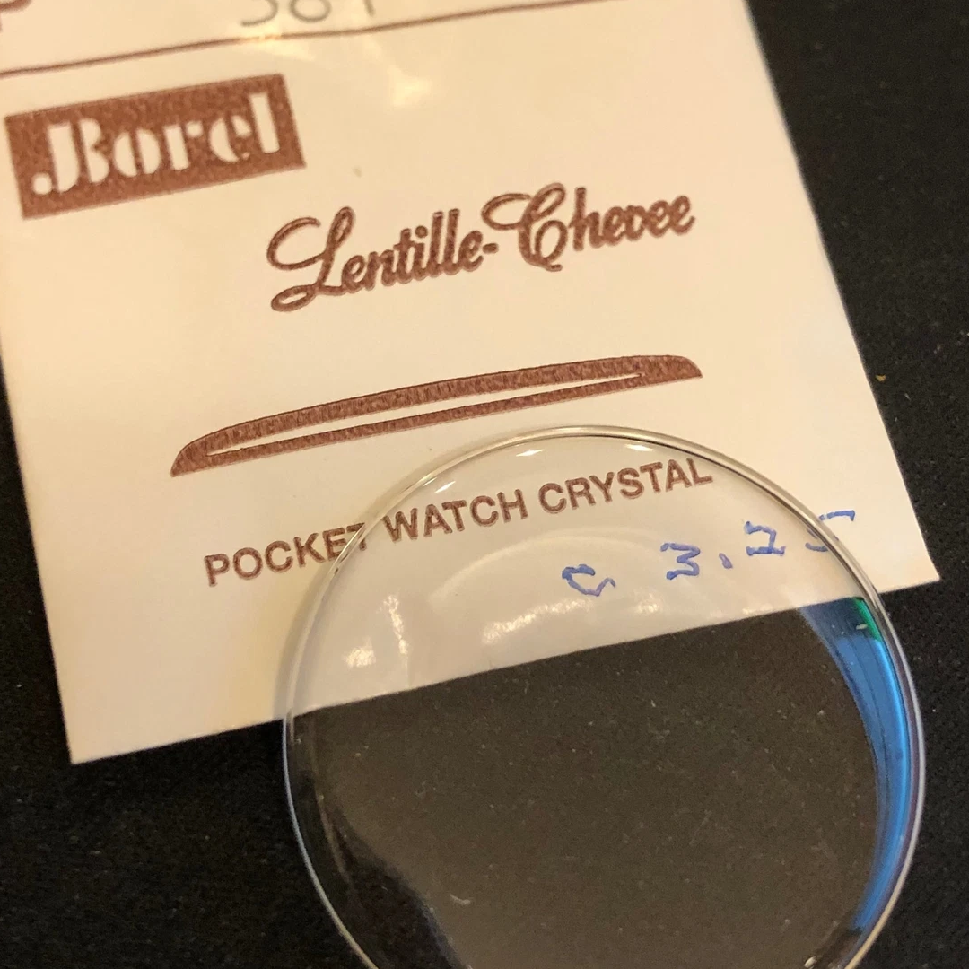 Borel P 381 - 40 Lentille - Chevee 38.1mm Acrylic Pocket Watch Crystal - New