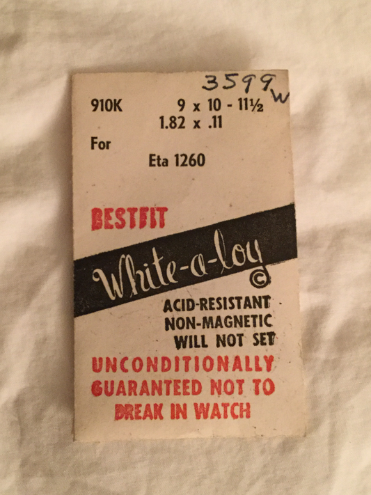 BESTFIT Mainspring 910K for ETA caliber 1260 - Alloy