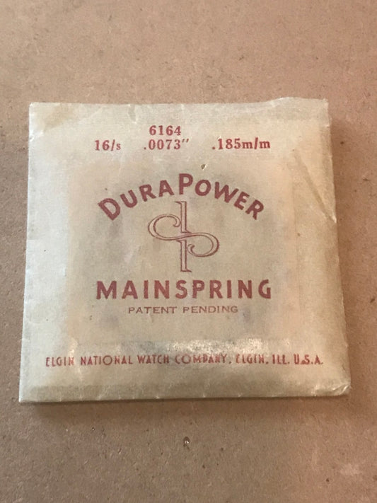 Elgin Factory DuraPower Mainspring for 16s No. 6164 - Alloy
