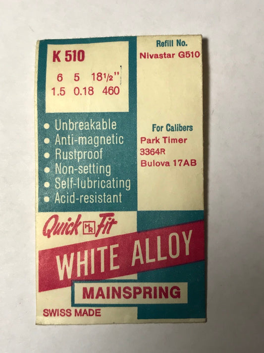 HR Quick Fit Mainspring K510 for Excelsior Park 3364R timer - Alloy