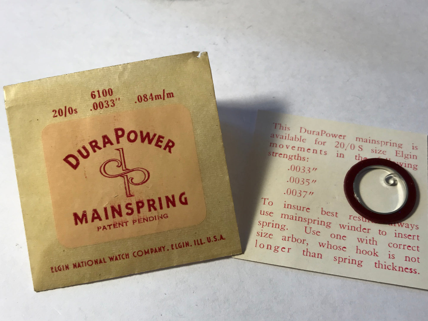Elgin DuraPower Factory Mainspring for 20/0s Factory No. 6100 - Alloy