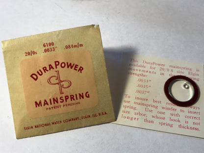 Elgin DuraPower Factory Mainspring for 20/0s Factory No. 6100 - Alloy