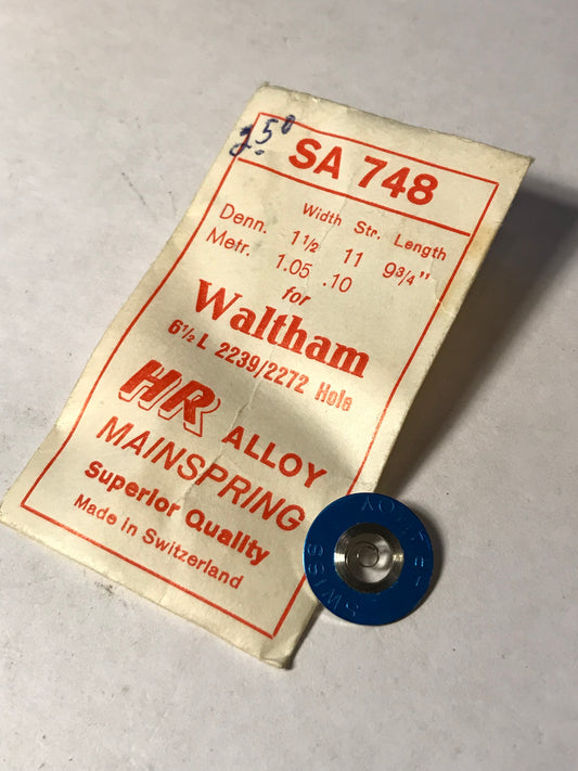 HR Mainspring SA748 for Waltham 6½ ligne movements #2239 / 2272 - Alloy
