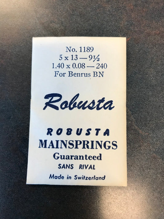 Robusta Mainspring No. 1189 for Benrus caliber BN - Steel