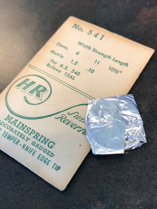 HR Mainspring No. 541 for AS 340, 689 & Bulova 10AL - Steel