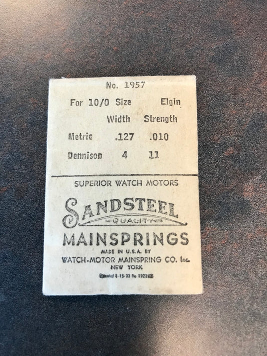 Sandsteel Mainspring - Elgin 1957 for 10/0s & 18/0s movements - Steel