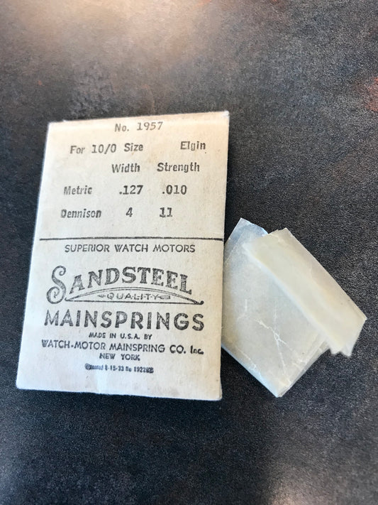 Sandsteel Mainspring - Elgin 1957 for 10/0s & 18/0s movements - Steel