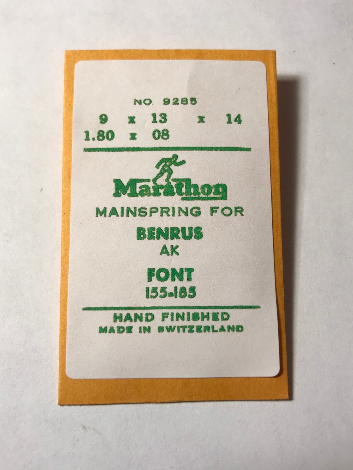 Marathon Mainspring #9285 for Benrus AK & Font 155 & 185 - Steel