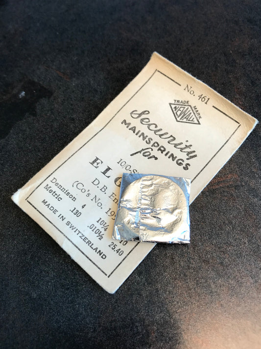 Newall Security Mainspring #461 for Elgin for 10/0s & 18/0s No. 1957 - Steel